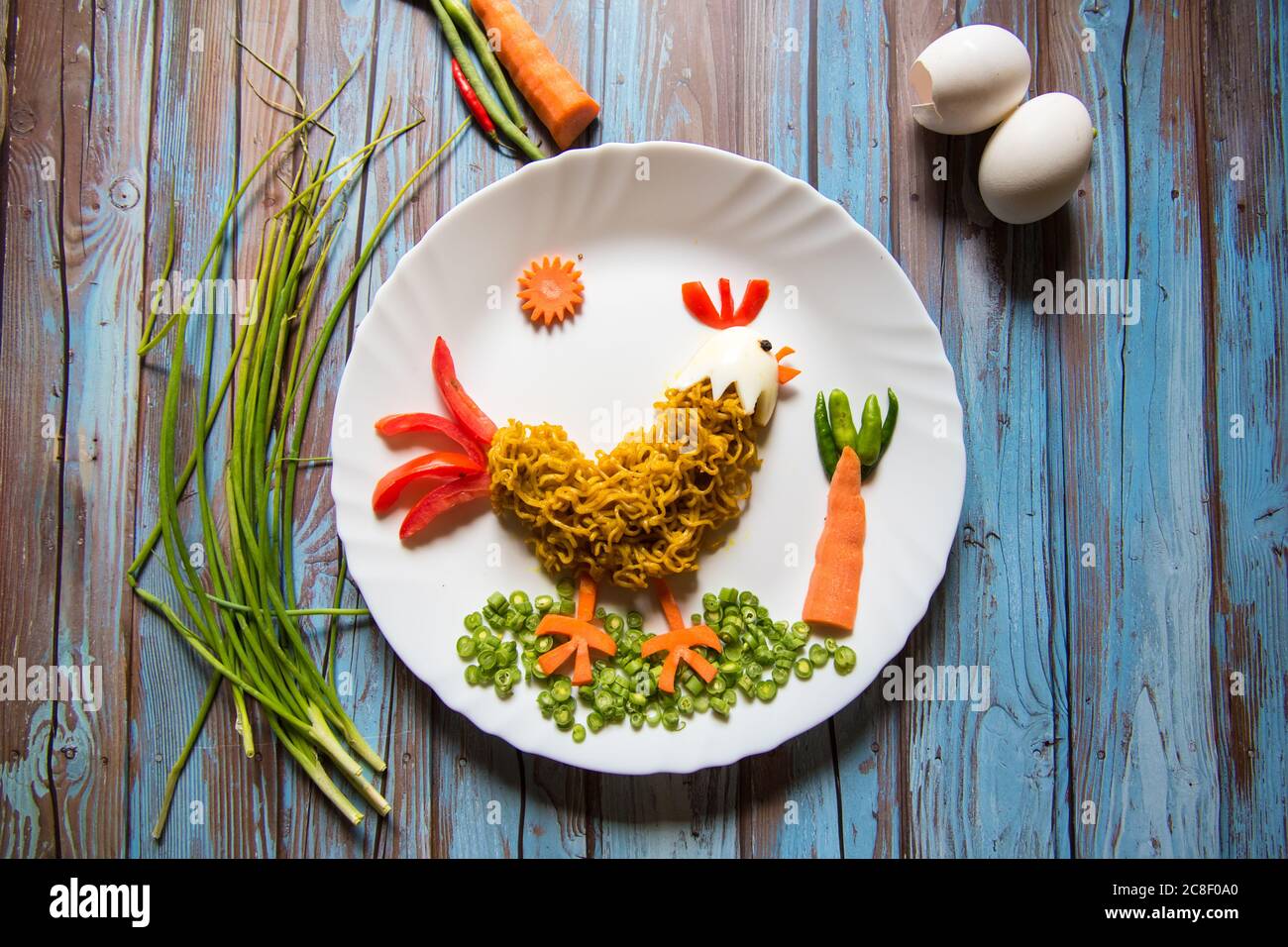 Cuisine art vue de dessus comme petit déjeuner ou en-cas sur un fond Banque D'Images