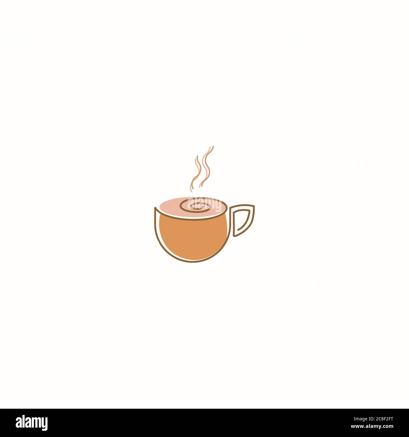 Logo du café. Symbole d'icône moderne Monochrome Monochrome Monochrome ligne symbole de minimalisme pour le café. Illustration de Vecteur