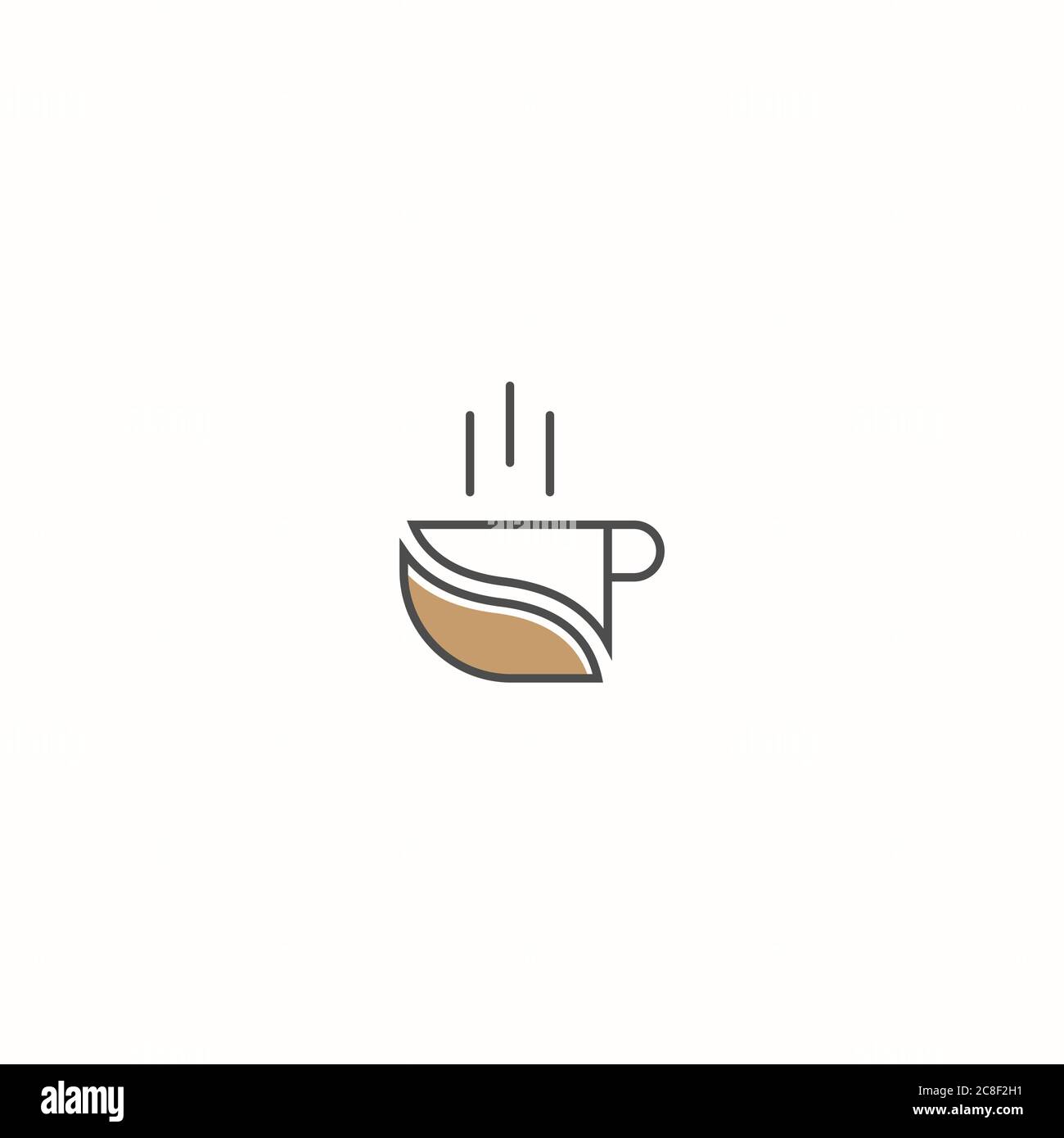 Logo du café. Symbole d'icône moderne Monochrome Monochrome Monochrome ligne symbole de minimalisme pour le café. Illustration de Vecteur