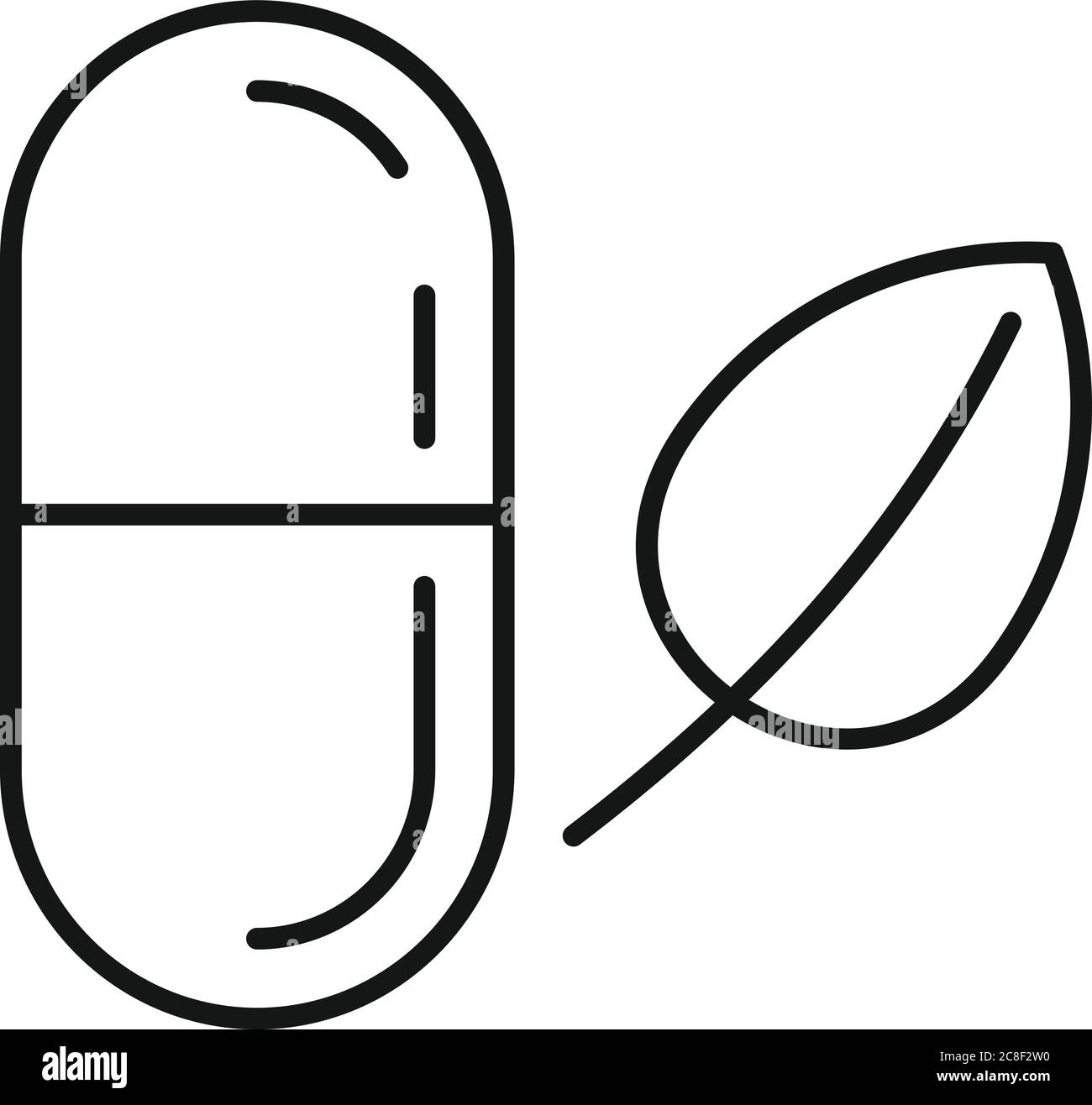 Icône de capsule de phytothérapie. Contour de la phytothérapie capsule icône vecteur pour la conception de web isolé sur fond blanc Illustration de Vecteur