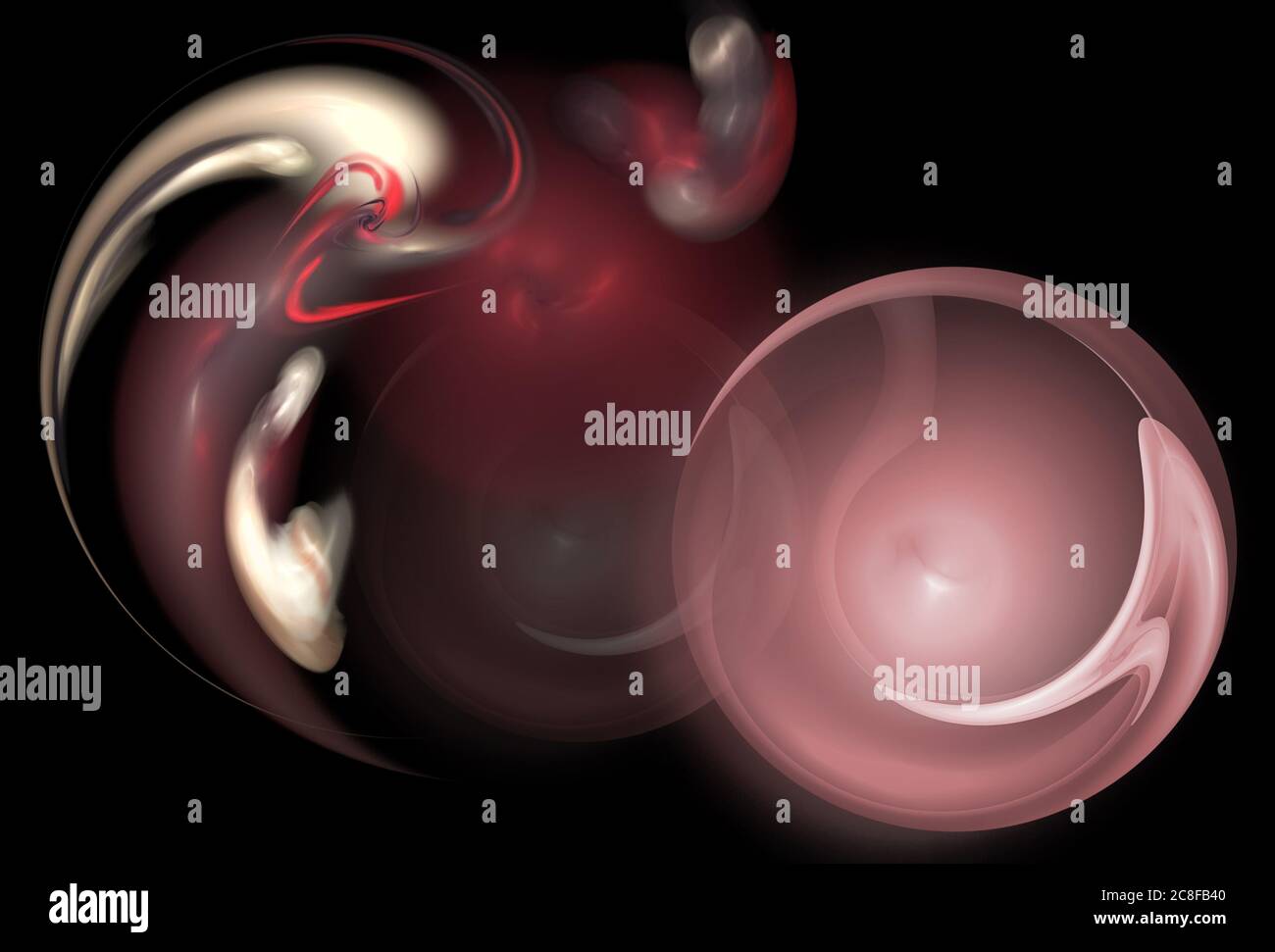 Arrière-plan abstrait sombre avec de fantastiques formes fractales Banque D'Images