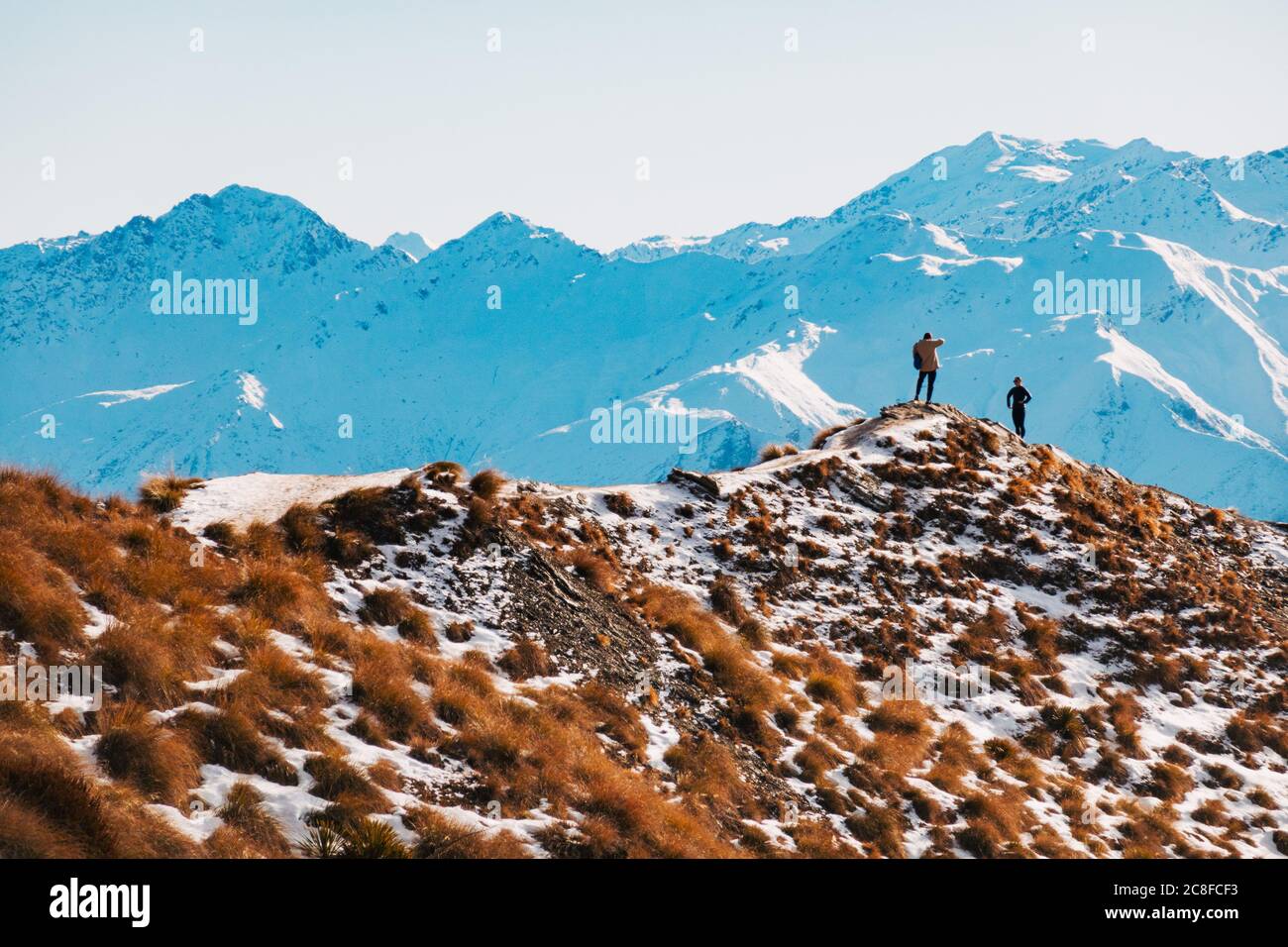 Les montagnes Harris dans les Alpes du Sud de la Nouvelle-Zélande, vues depuis la piste de Roys Peak Track Banque D'Images