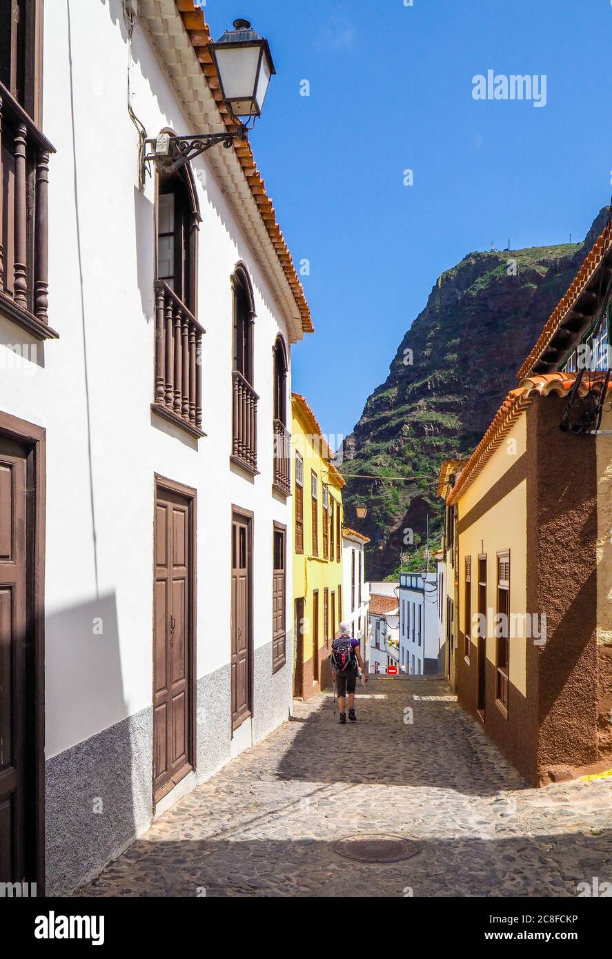 Rues étroites du joli village de Agulo sur la côte nord de La Gomera dans les canaries Banque D'Images