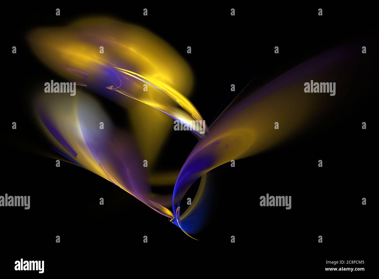 Des flashes fractaux fantastiques sur fond noir Banque D'Images