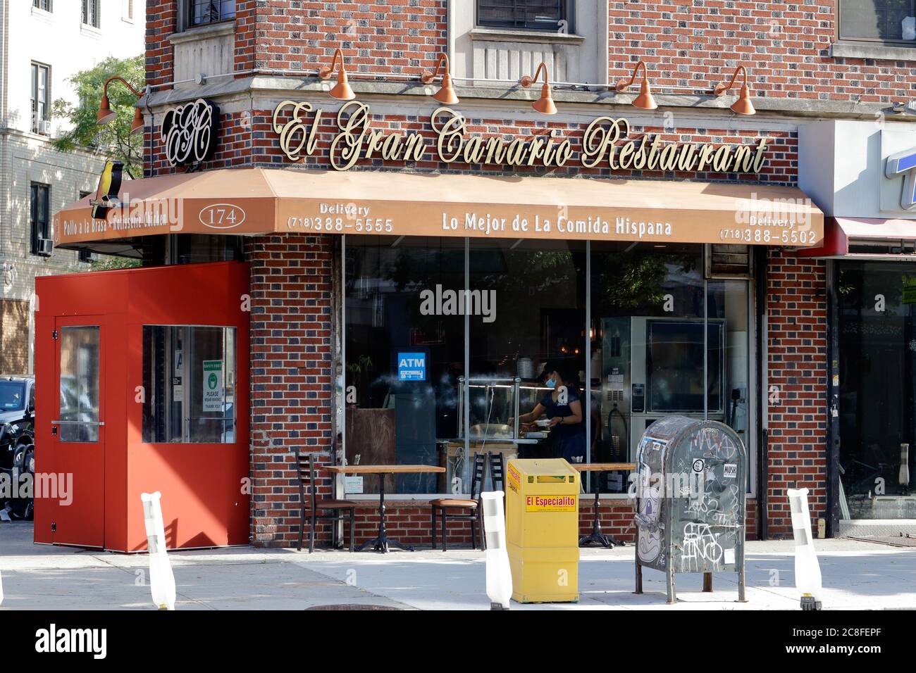 El Gran Canario, 174 Borinquen PL, Brooklyn, New York, New York, New York photo d'un restaurant dominicain dans le quartier de Williamsburg. Banque D'Images