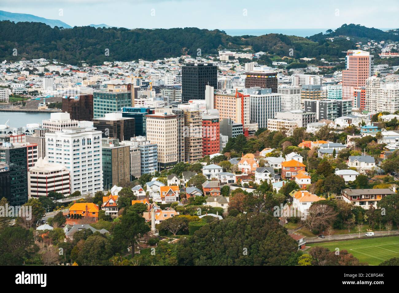Bureaux du centre-ville de Wellington, capitale de la Nouvelle-Zélande Banque D'Images