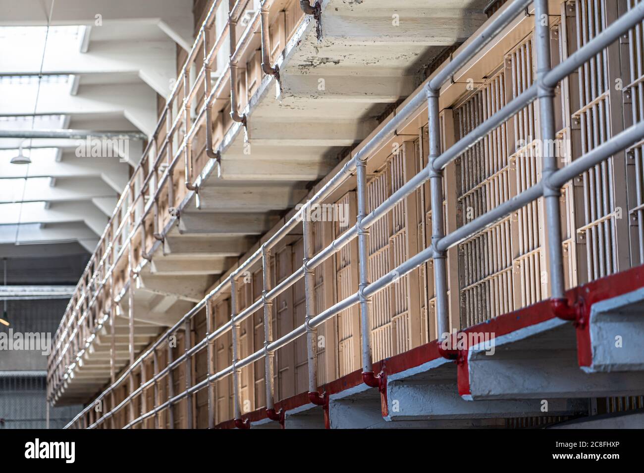 À l'intérieur de la prison d'Alcatraz à San Francisco. Banque D'Images