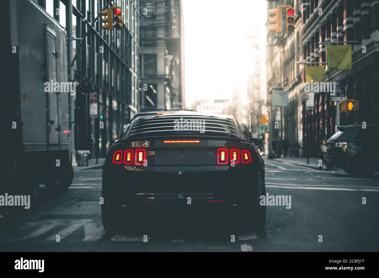 Muscle car dans les rues - New York Banque D'Images