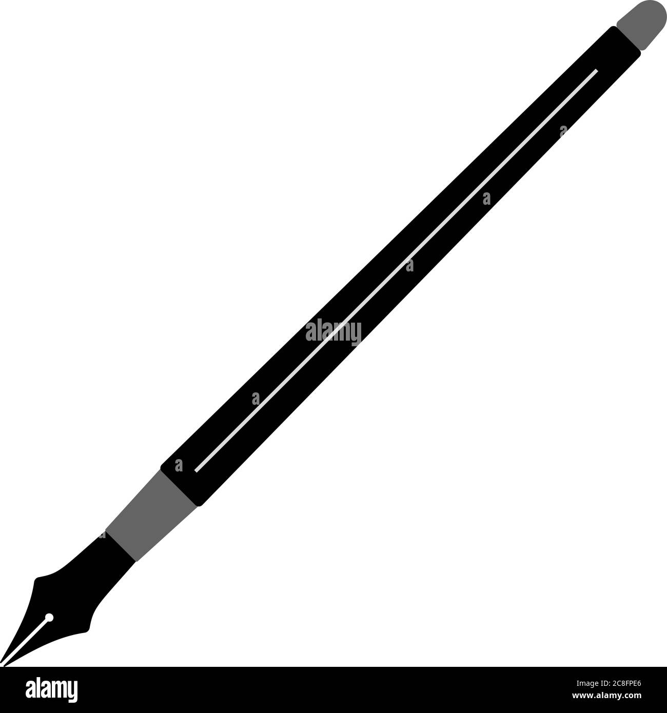 illustration vectorielle simple d'icône de stylo plume noir et blanc Illustration de Vecteur