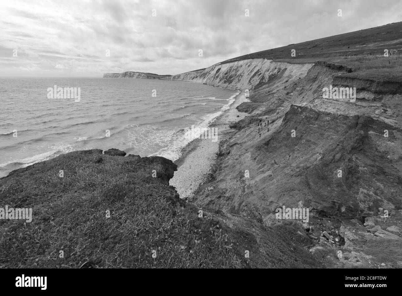 Le littoral de Compton Chine à l'île de Wight. Banque D'Images
