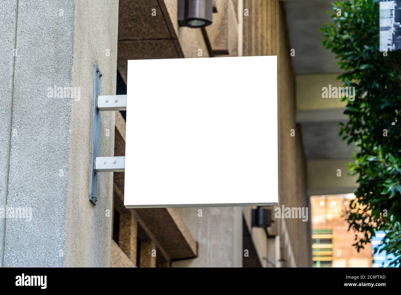 Affiche de compagnie blanche carrée sur marbre Banque D'Images