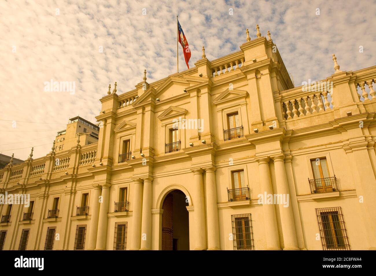 Palacio de la Moneda, ou la Moneda, palais présidentiel et gouvernemental chilien au centre-ville de Santiago du Chili Banque D'Images