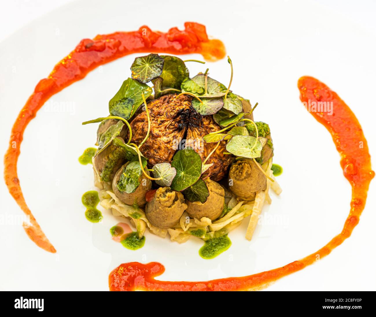 Plat gastronomique par Hotel Krone Chef de cuisine Peter Prüfer à Weil am Rhein, Allemagne Banque D'Images