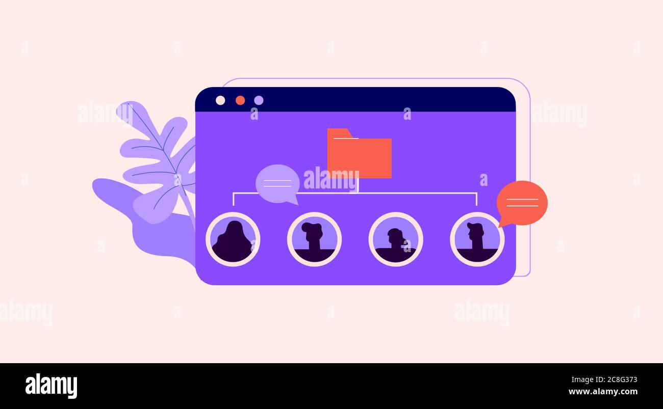 Illustration de la base client. Liste des clients dans la communication marketing du système crm. Illustration de Vecteur