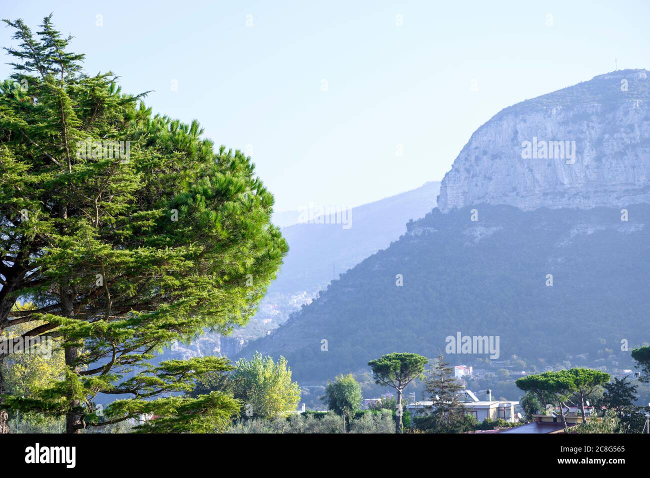 Vue sur la vallée de Sorrente, Italie Banque D'Images