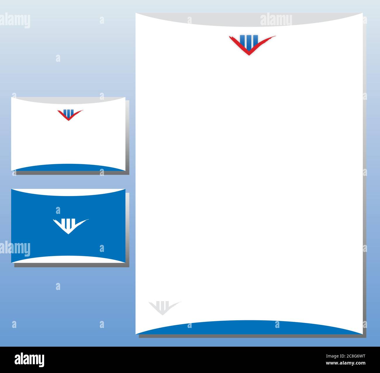 Ensemble d'identité d'entreprise - Immobilier / Finance - Bleu et Rouge couleurs Illustration de Vecteur