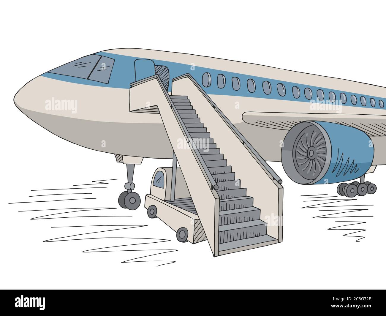 Vecteur d'illustration de couleur graphique extérieur de l'avion Illustration de Vecteur
