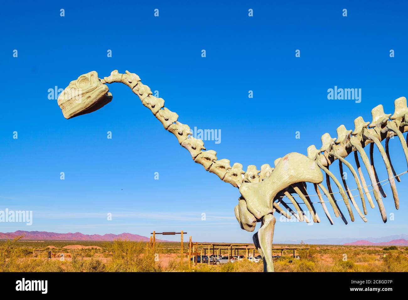 Modèles de dinosaures au parc national de talampaya, province de la rioja, argentine Banque D'Images
