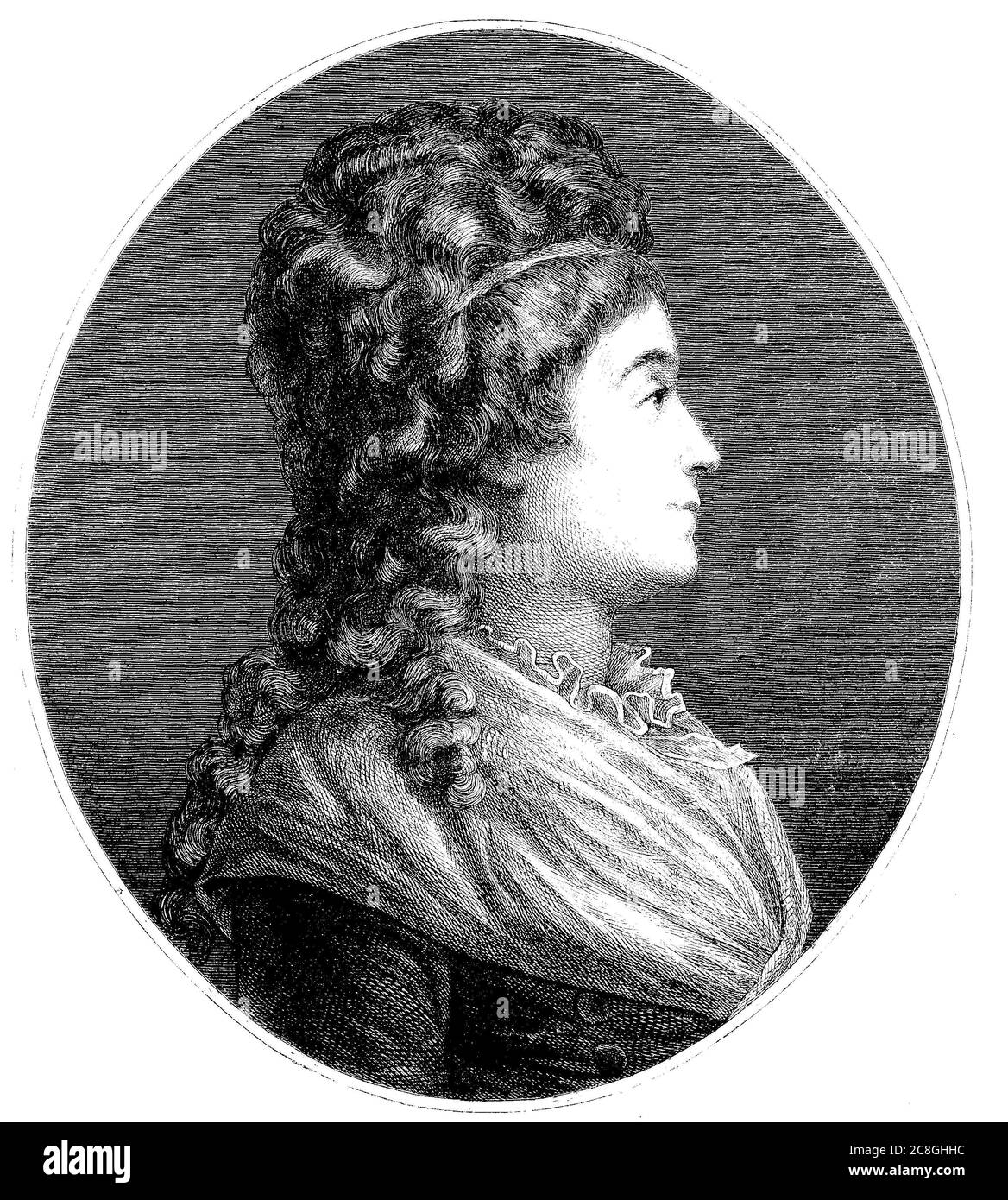 Marie-Jeanne Manon Roland de la Platiere, 1754-1793, née Marie-Jeanne Phlipon, connue sous le nom de Madame Roland, est une révolutionnaire française Banque D'Images