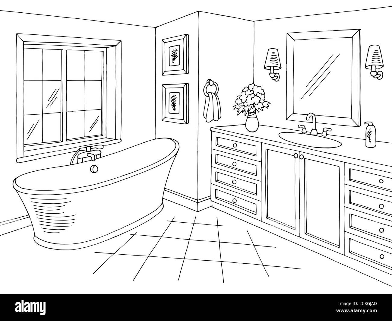 Bathroom sketch Banque de photographies et d'images à haute résolution -  Alamy