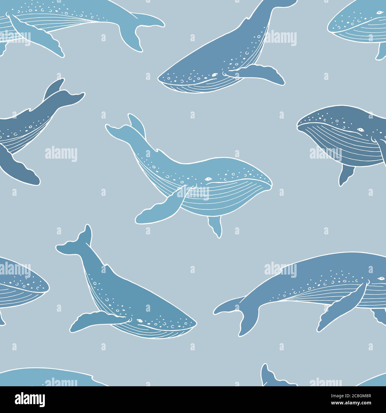 Motif baleine bleu couleur motif sans couture illustration vectorielle Illustration de Vecteur