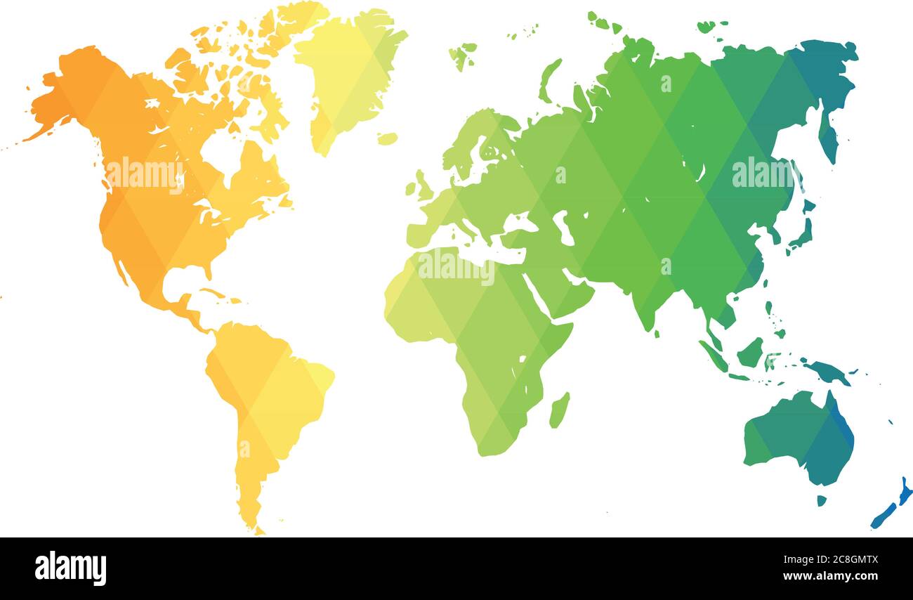 Carte du monde. Gradient polyolaire faible multicolore de formes rhombus. Conception polygonale vectorielle moderne. Illustration de Vecteur