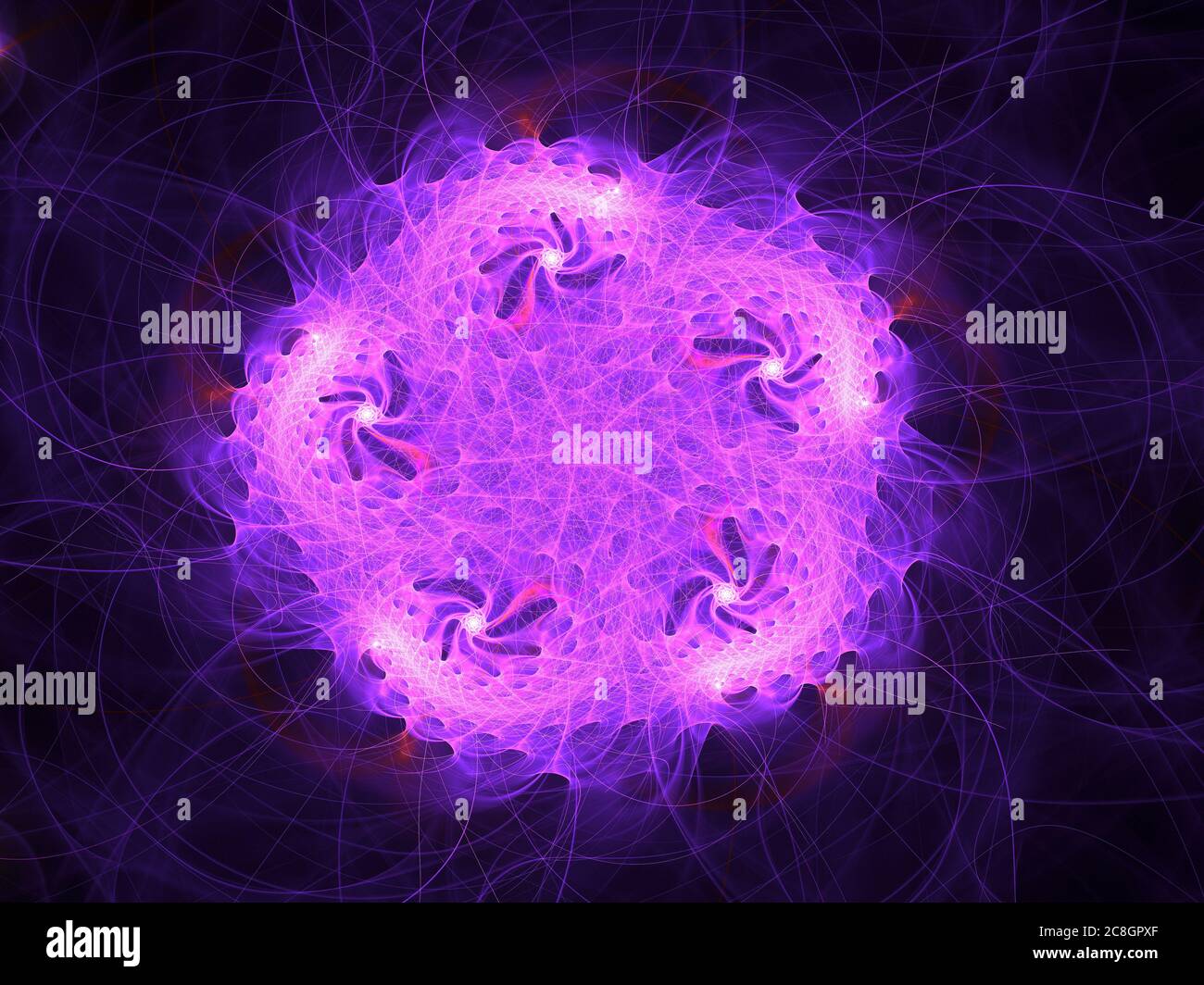 Flame Fractal - bactéries ou virus abstrait Banque D'Images