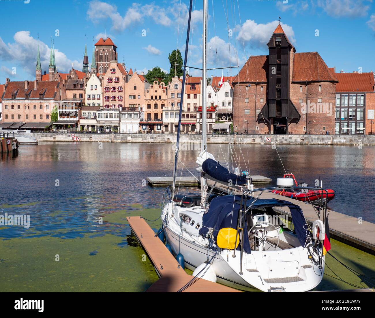 Port de Gdansk avec bureau Europa Banque D'Images
