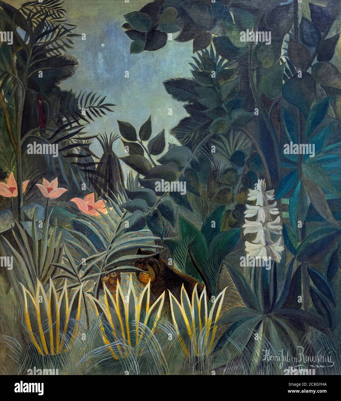 La Jungle équatoriale, Henri Rousseau, 1909, National Gallery of Art, Washington DC, USA, Amérique du Nord Banque D'Images