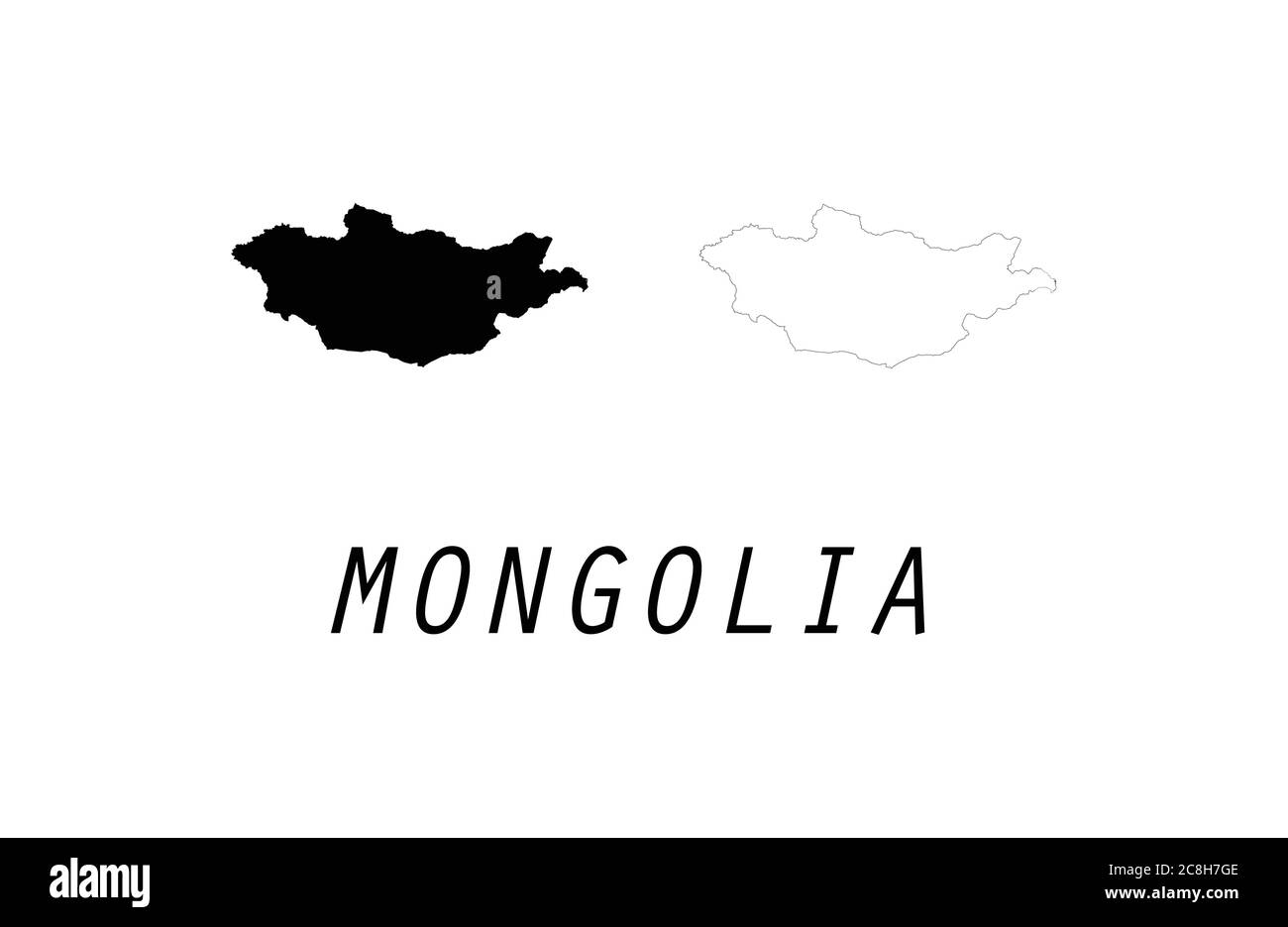 Illustration vectorielle de la carte de Mongolie Illustration de Vecteur
