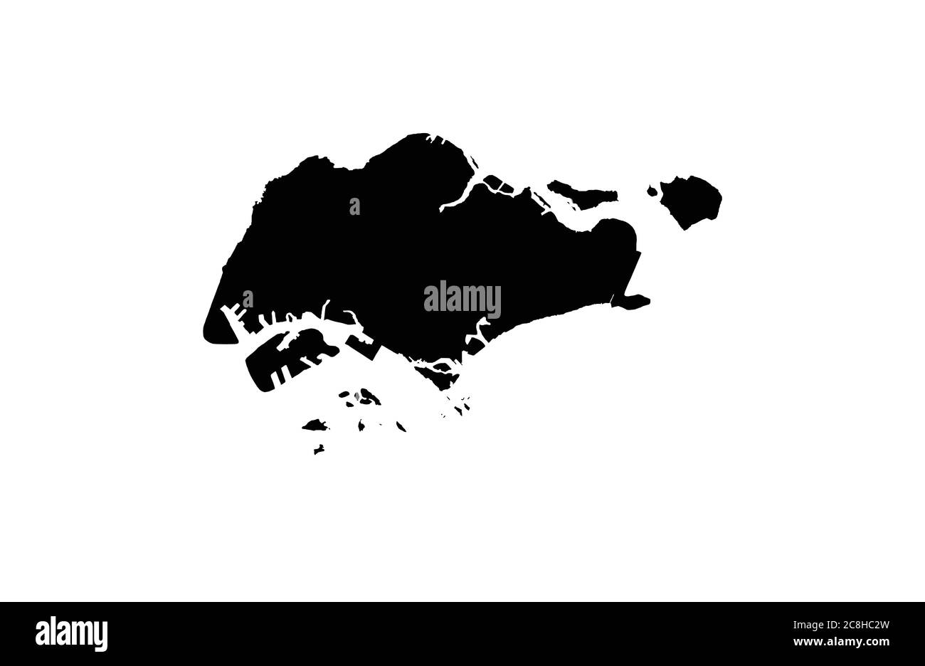 Illustration vectorielle de la carte de Singapour Illustration de Vecteur