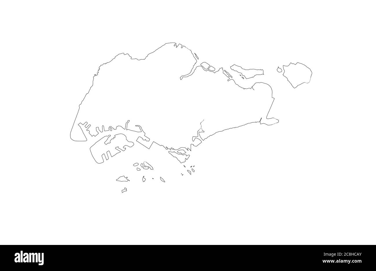 Illustration vectorielle de la carte de Singapour Illustration de Vecteur