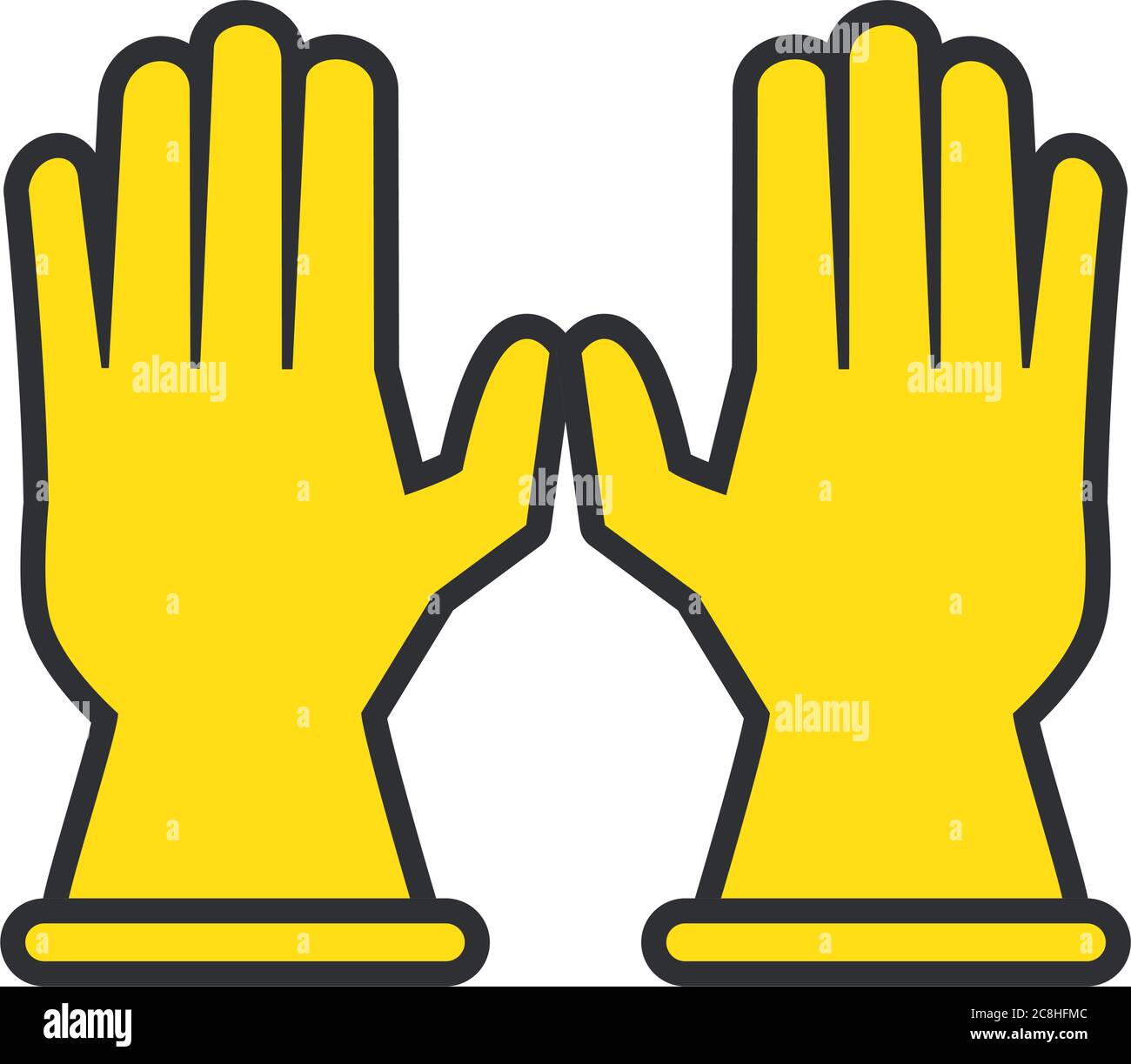 gants en caoutchouc style ligne et bourre icon vector illustration Illustration de Vecteur