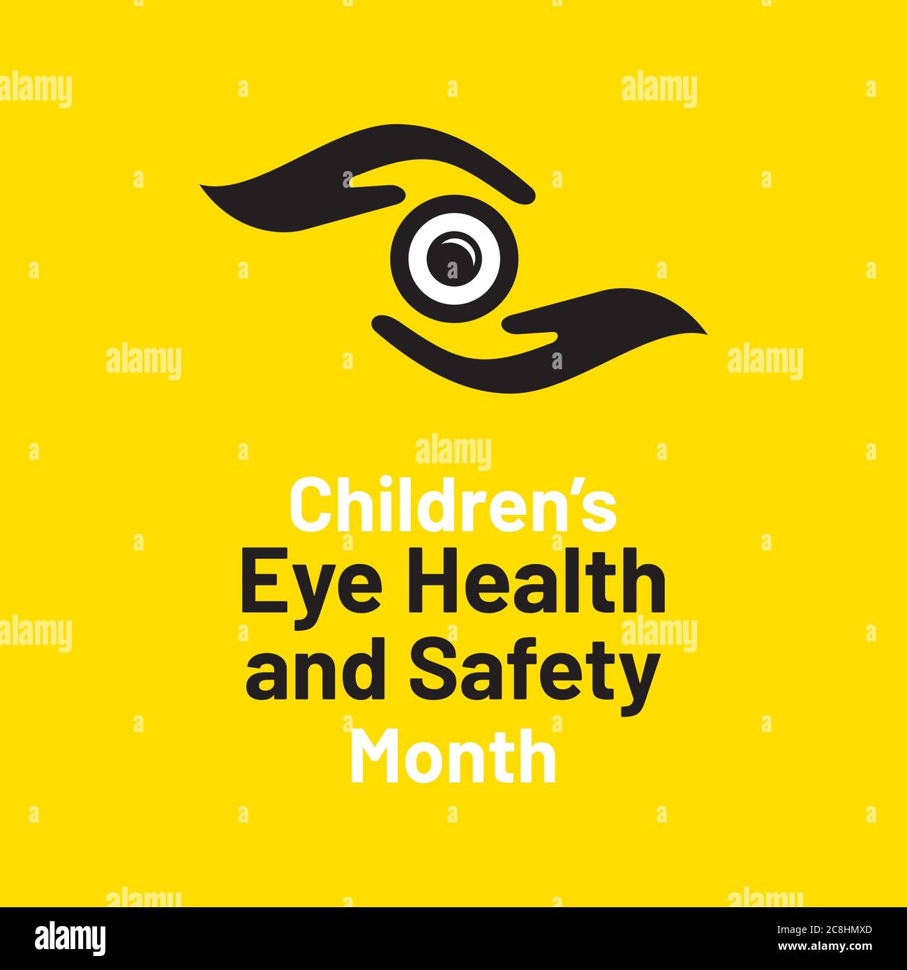août est la conception d'affiches de sensibilisation pour le mois de la santé et de la sécurité des yeux des enfants Illustration de Vecteur