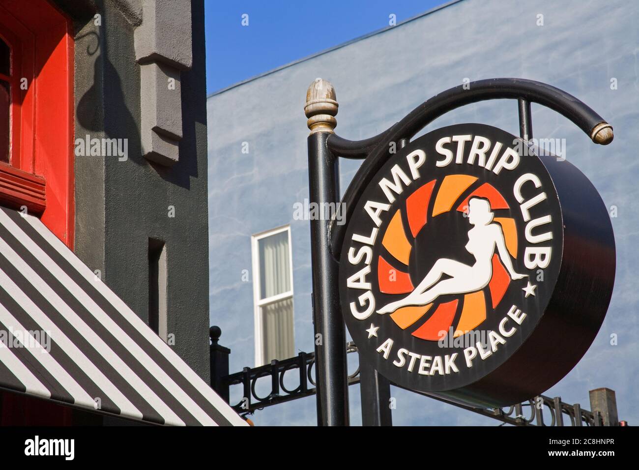 Strip Club Restaurant dans le quartier Gaslamp, San Diego, Californie, Etats-Unis Banque D'Images
