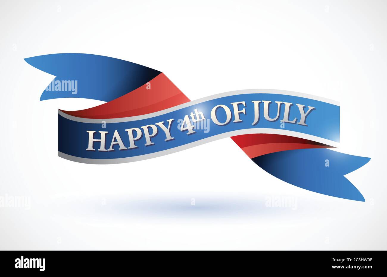 Bonne bannière du 4 juillet. Illustration sur blanc Illustration de Vecteur