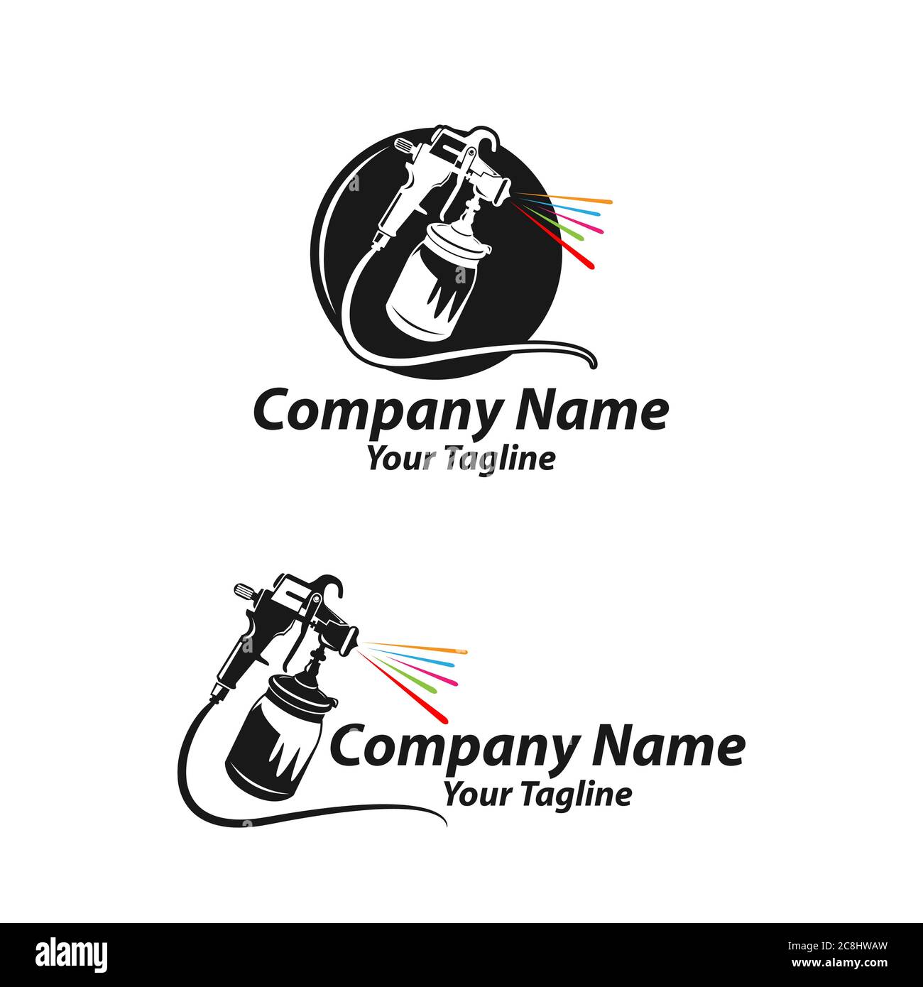 Dessin logo dessins modèle vecteur, Art logo modèle, Spray Gun peinture logo Illustration de Vecteur
