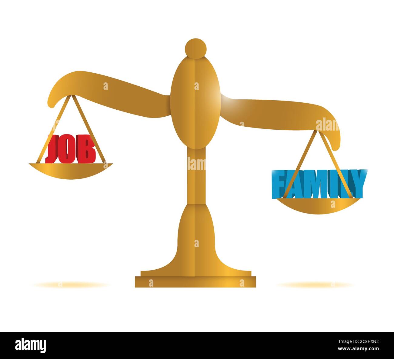 Illustration de l'équilibre travail/famille sur fond blanc Illustration de Vecteur