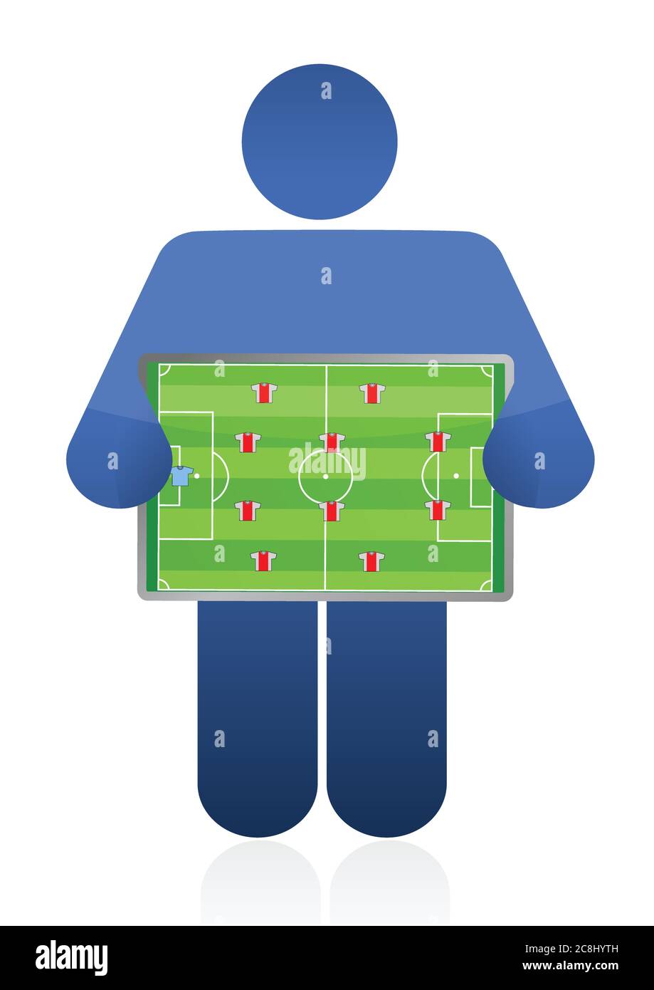 Motif d'illustration pour entraîneur de football sur fond blanc Illustration de Vecteur