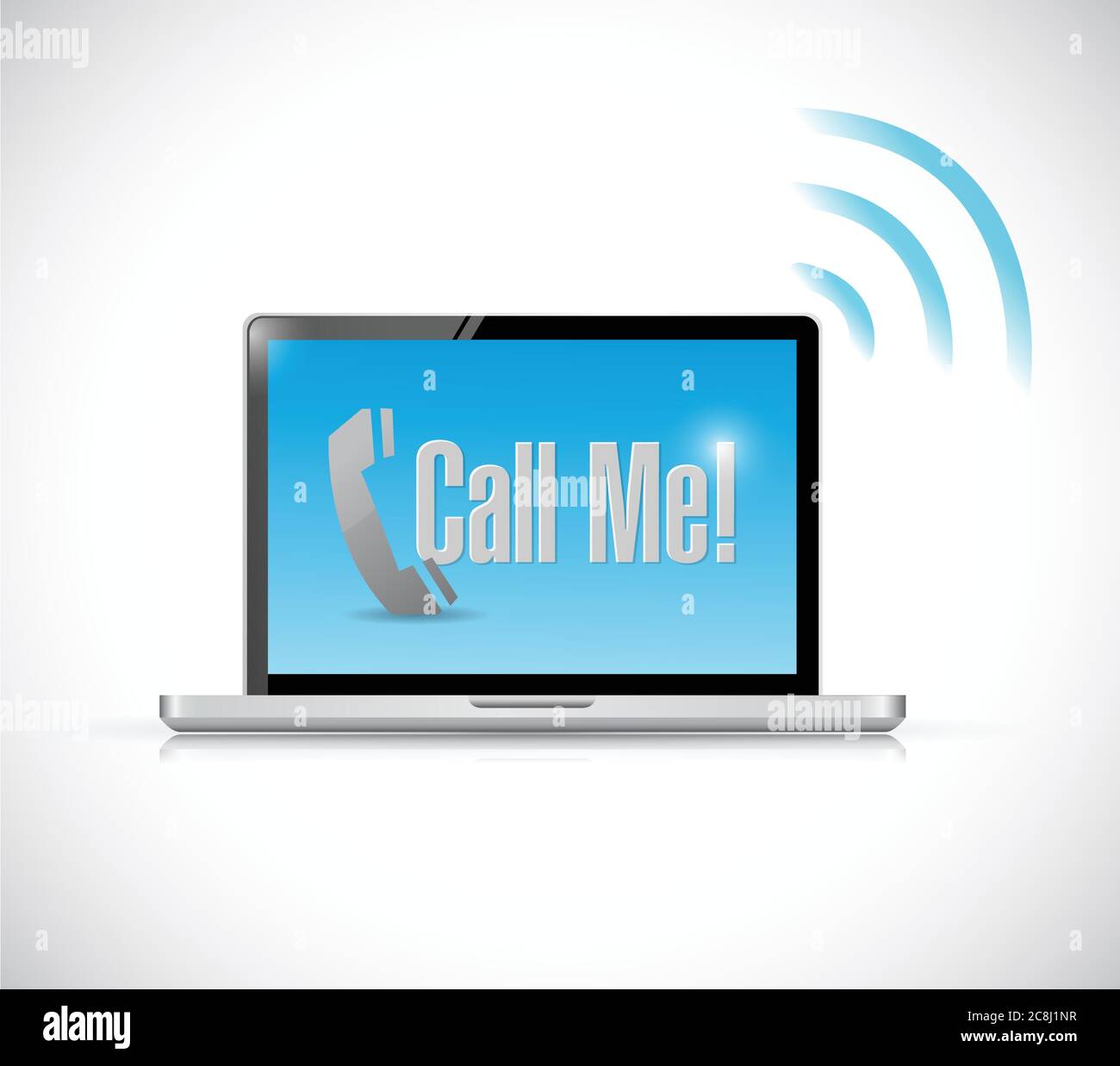 Appelez-moi un message sur un ordinateur. Illustration sur fond blanc Illustration de Vecteur
