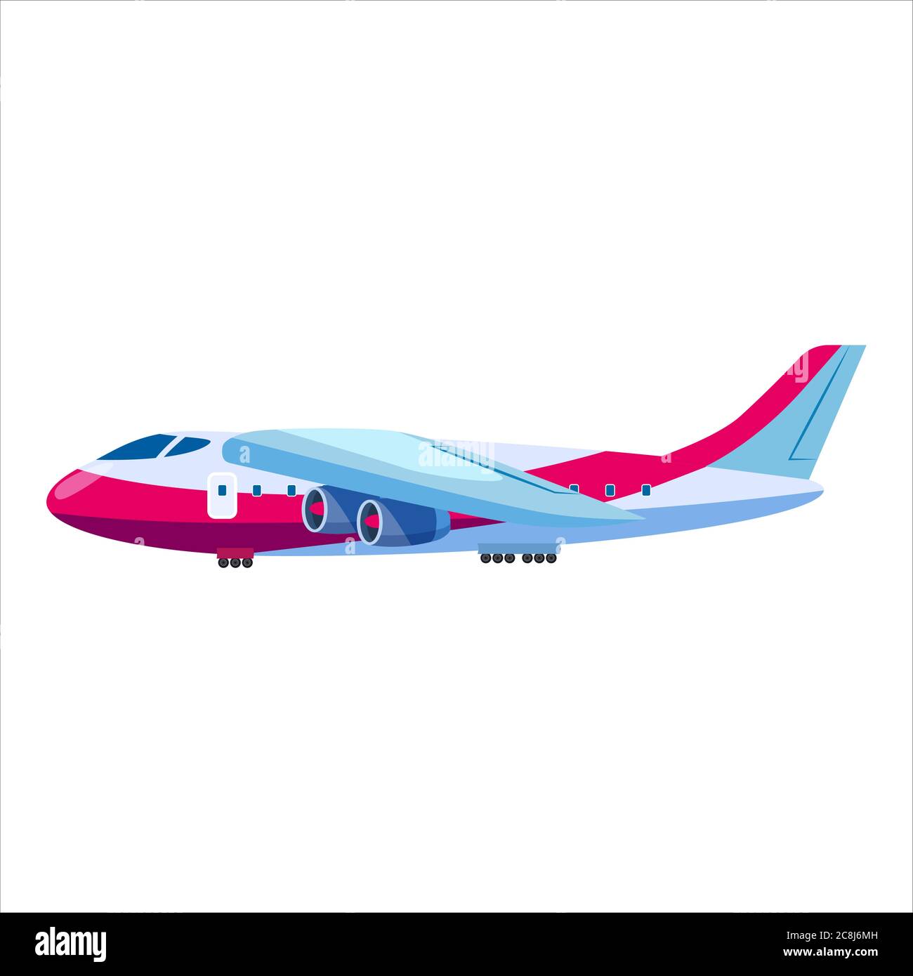Vue Laterale De Couleur Rouge De La Caricature De La Cargaison D Avion Style De Dessin Anime Vectoriel Isole Image Vectorielle Stock Alamy