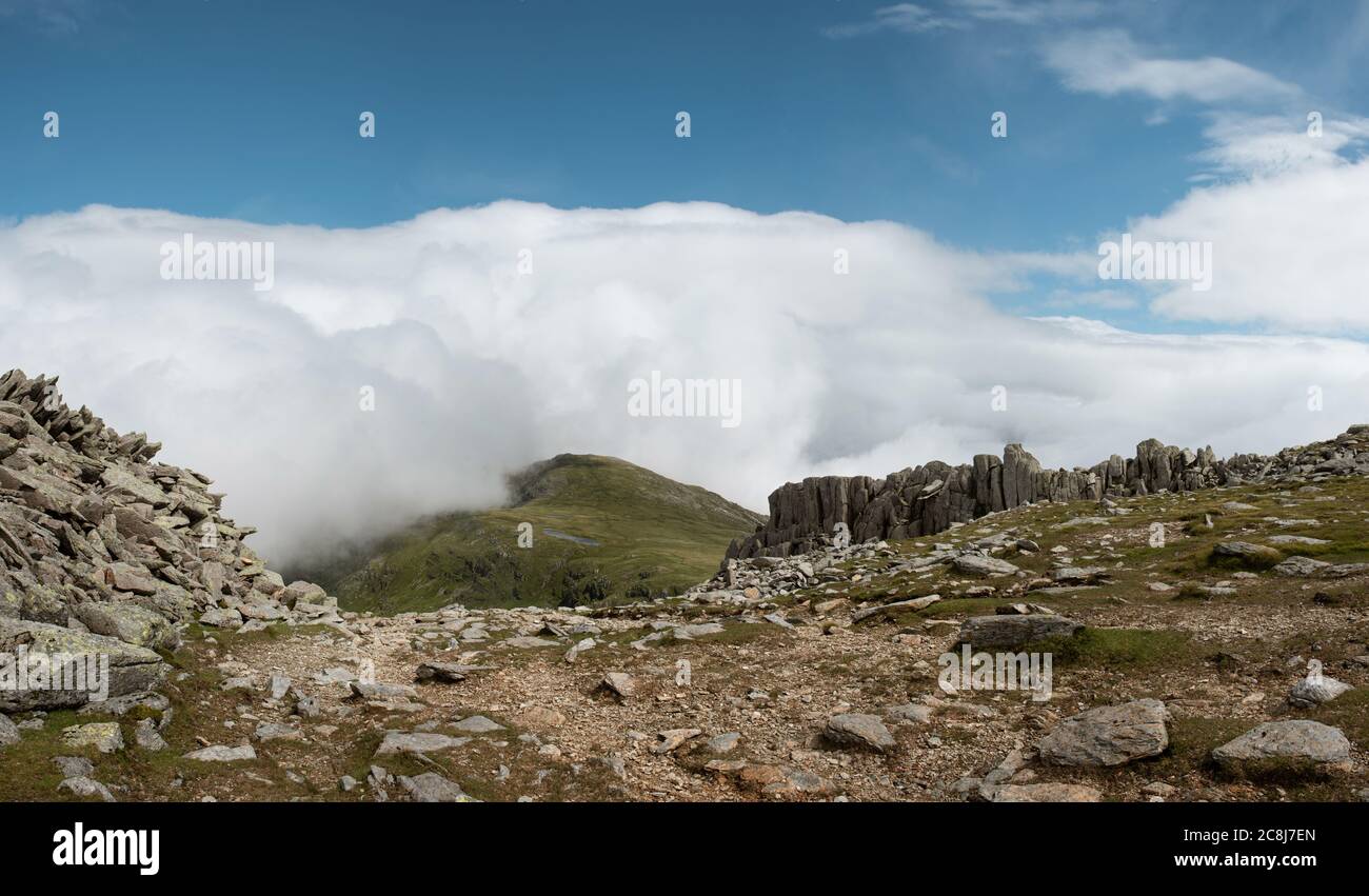 Vue depuis Glyder Fach, Snowdonia, pays de Galles, Royaume-Uni Banque D'Images