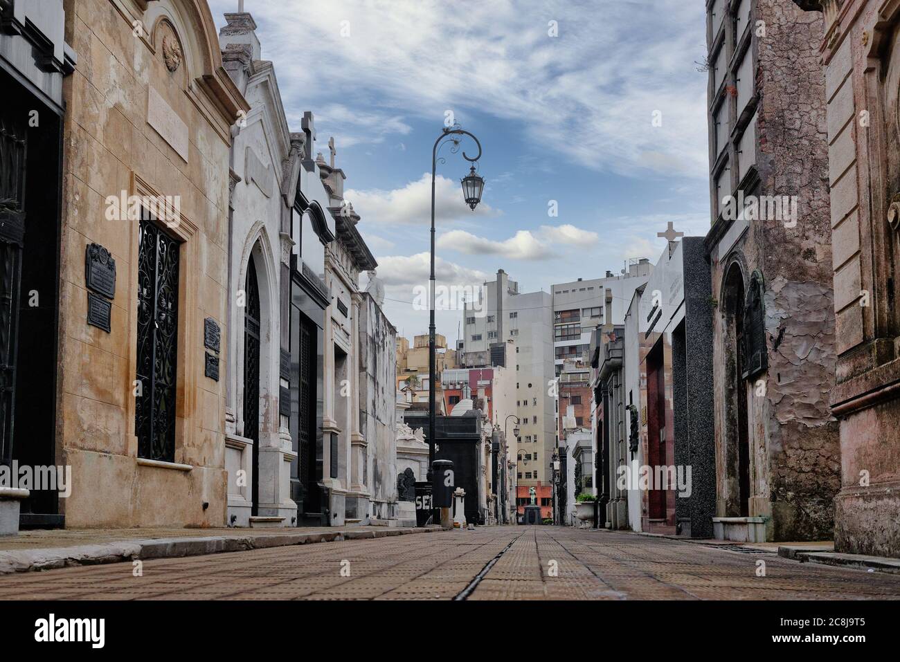 19 mai 2015 - Buenos Aires, Argentine : cimetière de la Recoleta (Cementerio de la Recoleta) mausolées historiques Banque D'Images