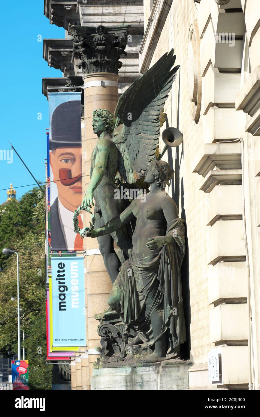 Bruxelles, Belgique entrée aux Musées royaux des Beaux-Arts, qui abritent plusieurs musées d'art et collections Banque D'Images