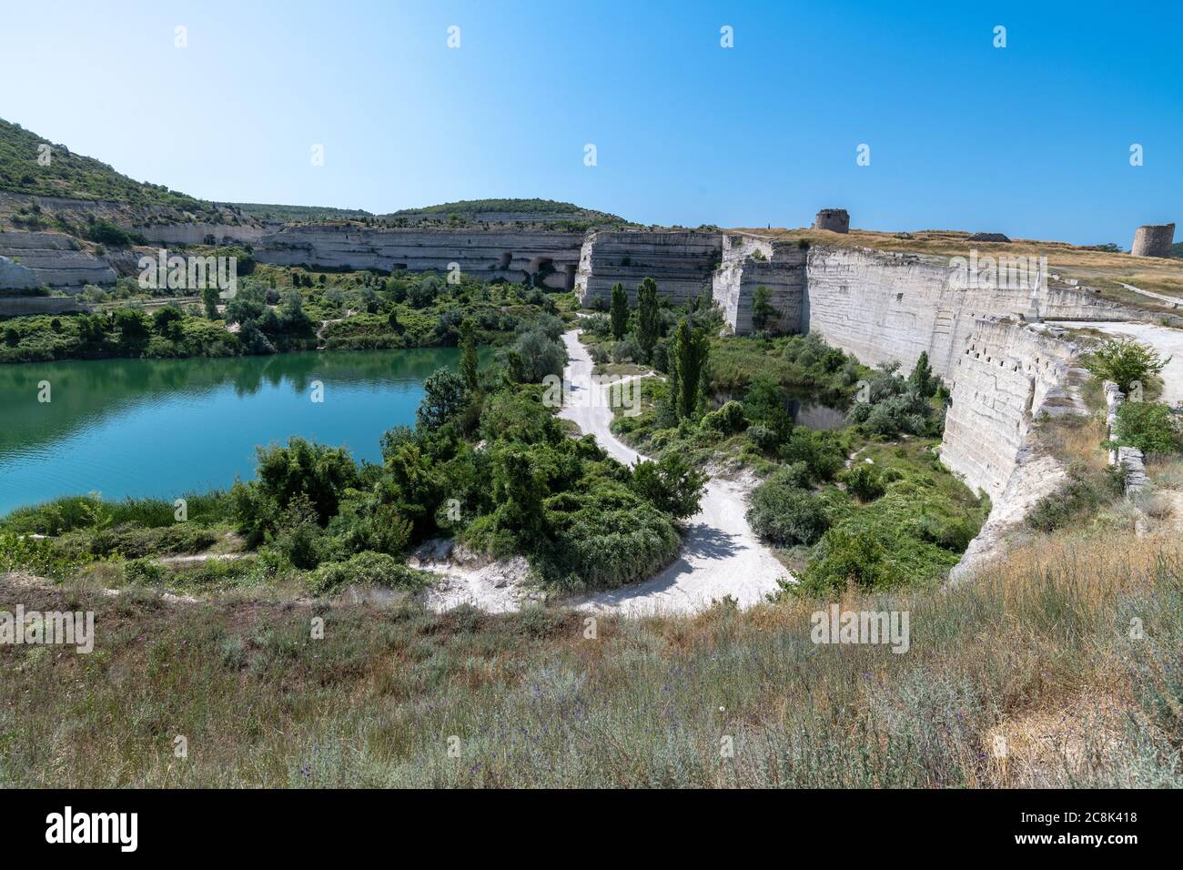 La carrière de calcaire d'Inkerman. Le site historique de la Crimée Banque D'Images