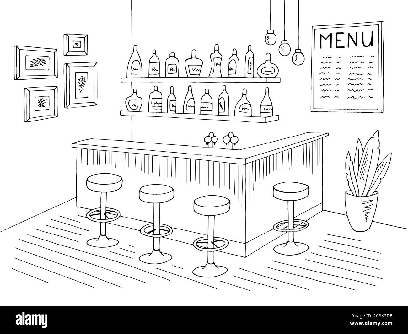 Motif barre de café noir blanc dessin intérieur vectoriel Image Vectorielle  Stock - Alamy