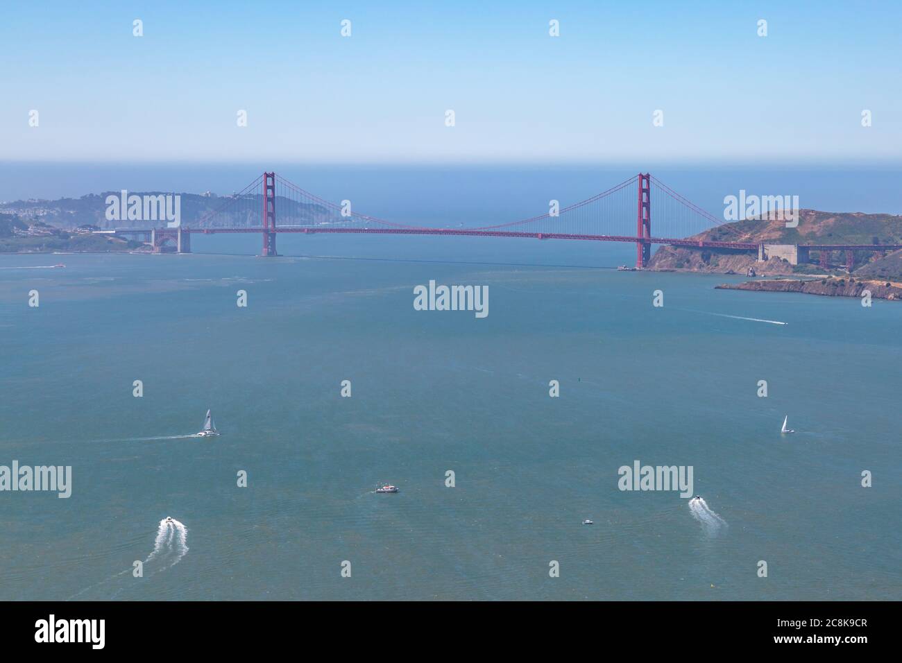 Vue sur le Golden Gate Bridge, depuis Angel Island Banque D'Images