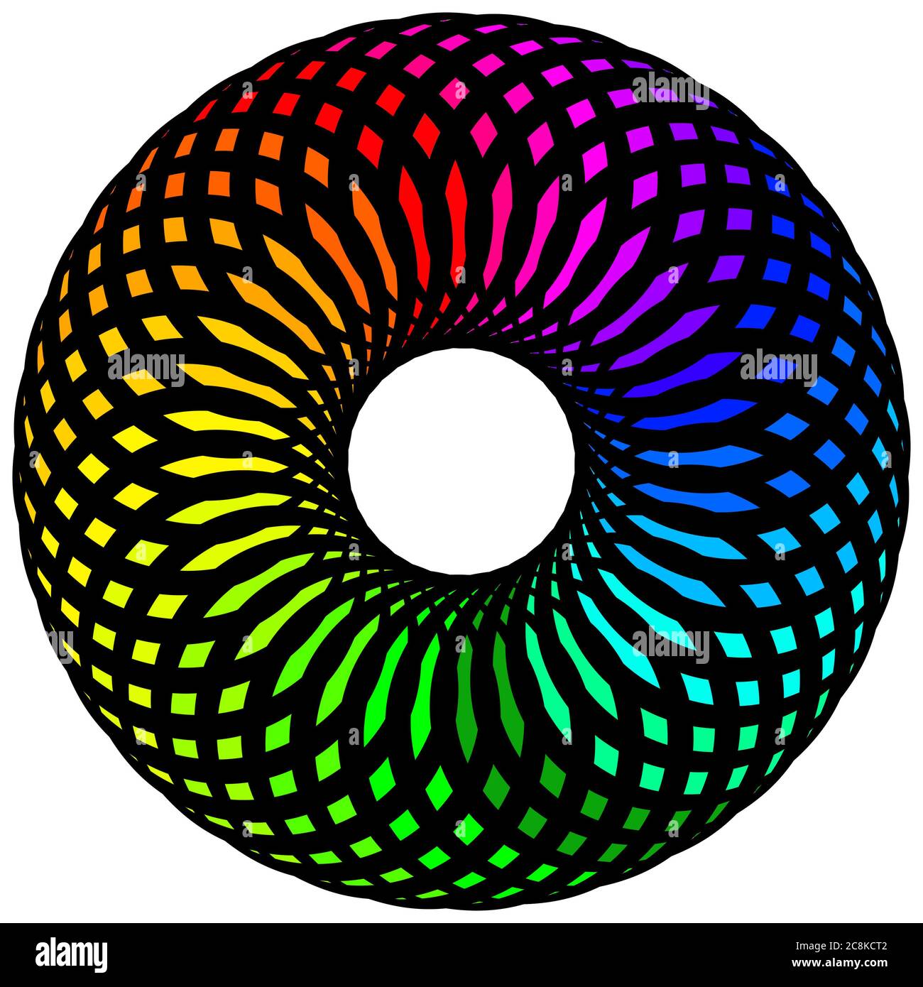 Illustration circulaire colorée. Illustration/art numérique à motif circulaire multicolore. Illustration sphérique colorée. Sp. Multicolore Banque D'Images