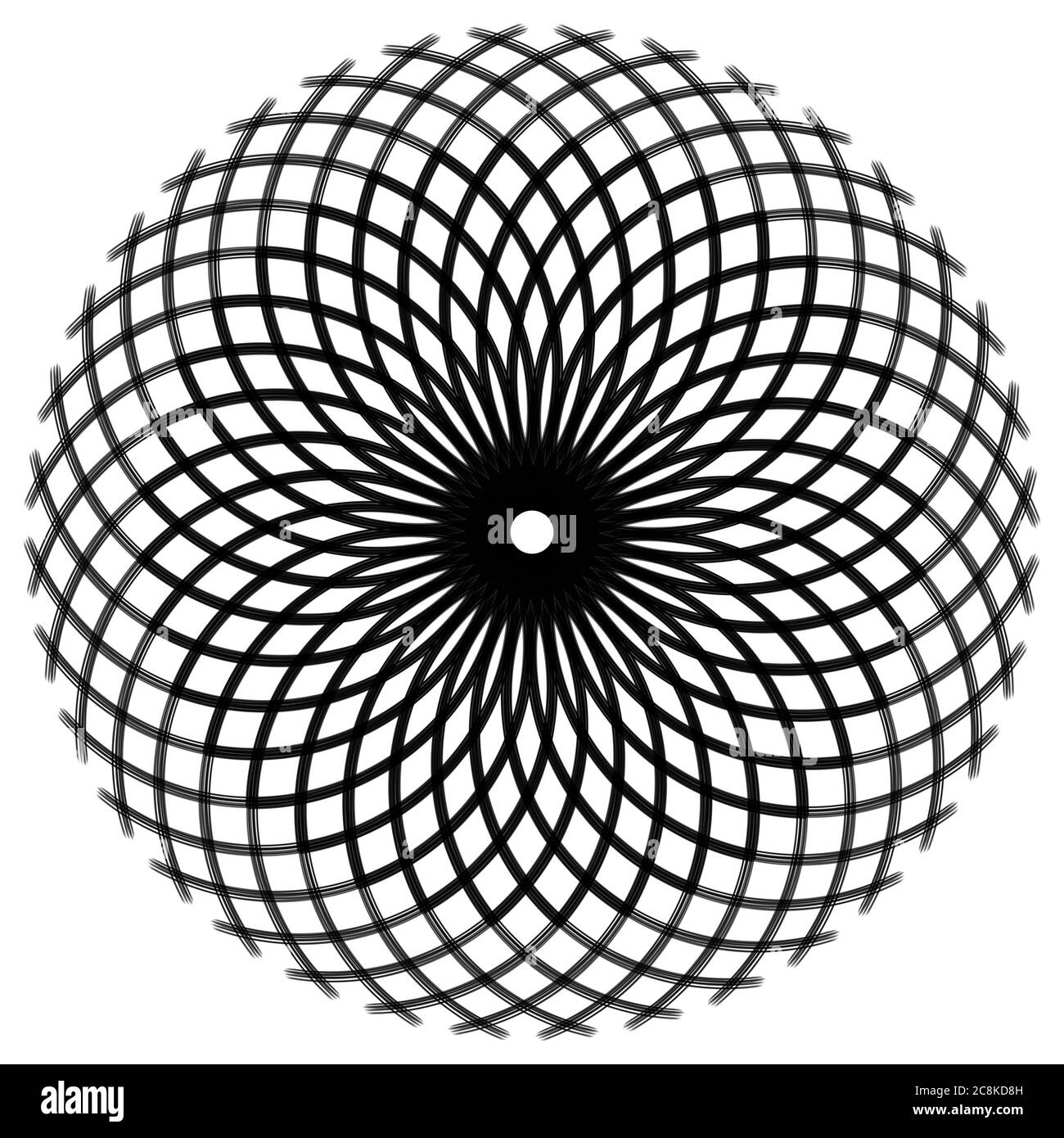 Illustration circulaire. Illustration circulaire à l'infini. Illustration/art numérique de conception sphérique. Conception de sphère. Banque D'Images