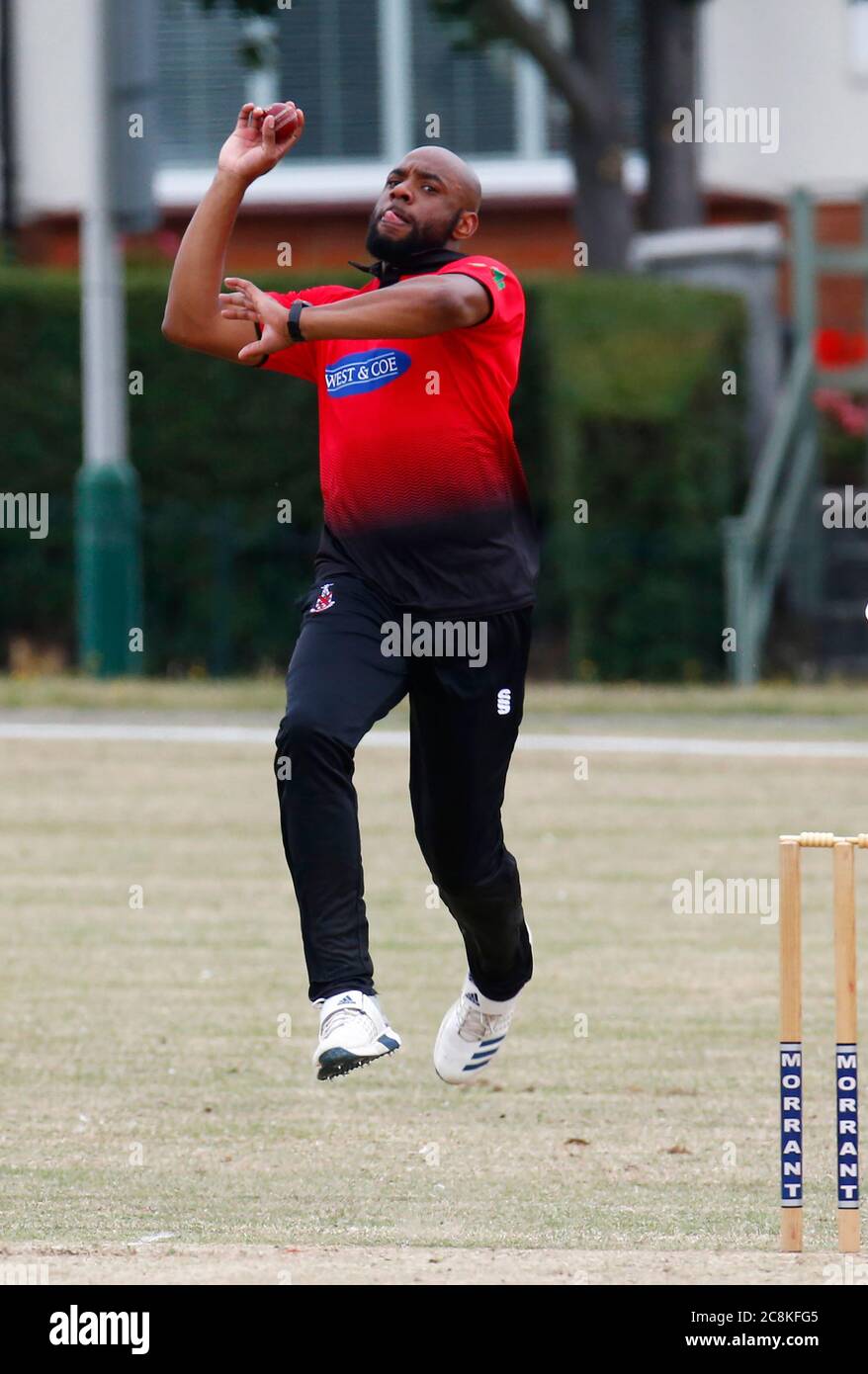 BILLERICAY, Royaume-Uni, JUILLET 25: Merv Westfield of Hornchurch CC pendant Shepherd Neame Essex Cricket League Gooch Division entre Hornchurch CC et Burkhurst Hill CC au Harrow Lodge Park Cricket Club, Hornchurch le 25 juillet 2020 crédit: Action Foto Sport/Alay Live News Banque D'Images